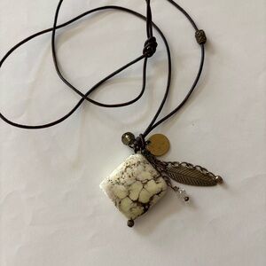 Boho  Necklace with Stone Pendant